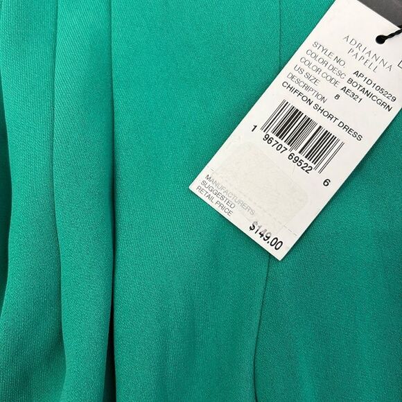 Adrianna Papell AP1D105229 Green Sleeveless Ruffle Hem Chiffon  8 NWT $149 - Picture 6 of 6